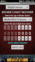 screenshot of Becker 5Digit Radio Code