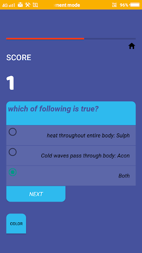 Homeopathy Knowledge Test Screen 2