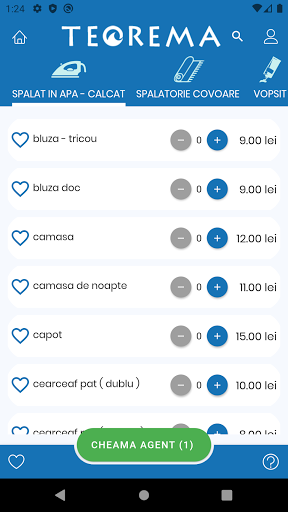 Android application Teorema - spalatorie și curata screenshort