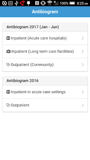 Android application Clark County NV Antibiogram screenshort