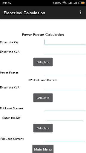 O & M Calculator Screen 3