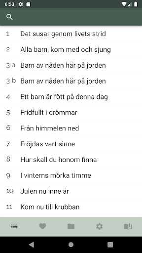 Android application Sions Sånger screenshort
