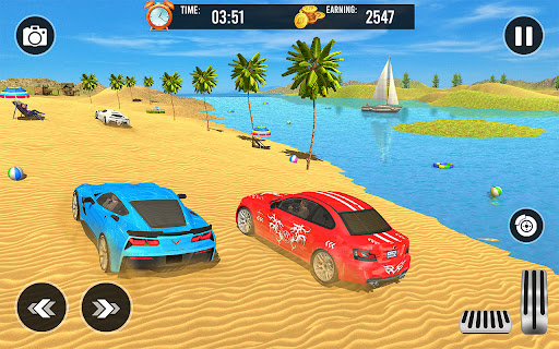 Android application Crazy Car Water Surfing Games screenshort