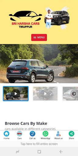 Android application Sri Harsha Cars screenshort