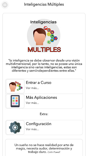 Android application Inteligencias Múltiples screenshort
