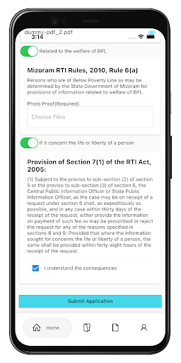 RTI Online Mizoram Screen 2