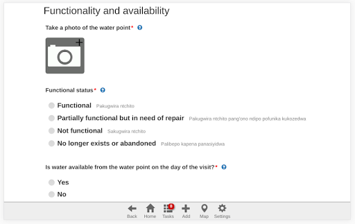 Screenshot of mWater Surveyor