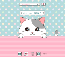 screenshot of Peeking Cat Theme +HOME