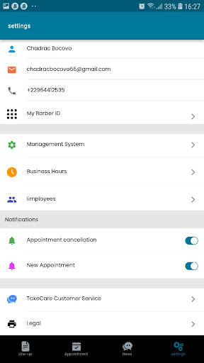 Take Care Business Screen 3