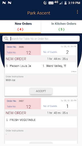 Android application VServe Pro-Techt screenshort