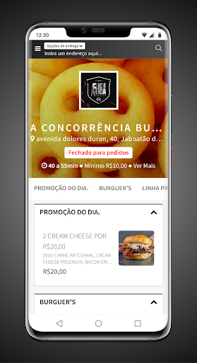 Android application A Concorrência Burguer screenshort