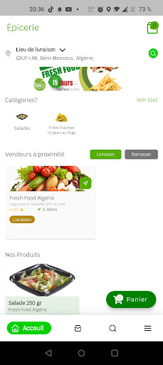 Android application Fresh food Algérie screenshort