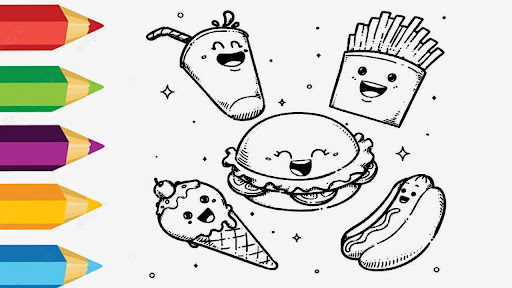 Android application Kawaii Food Coloring Book screenshort