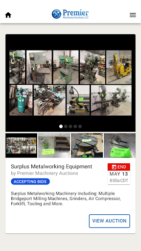 Premier Machinery Auctions Screen 3