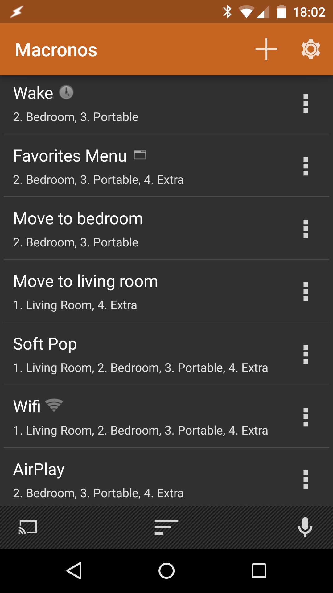 Android application Macronos for Sonos screenshort