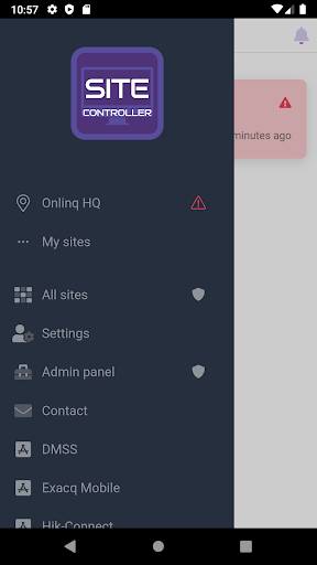 Android application Sitecontroller screenshort
