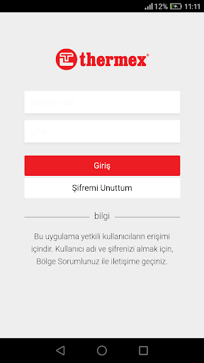 Android application Thermex Mobil Teknisyen screenshort