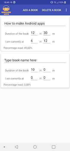 Android application AudioBook PercentageCalculator screenshort