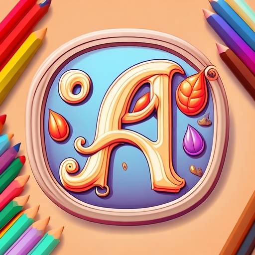 coloring garteen of alphabete logo