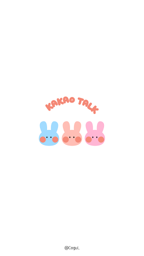 Android application 카카오톡 테마 - 토끼_레인보우 화이트 screenshort