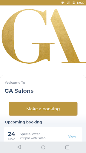 Android application GA Salons screenshort