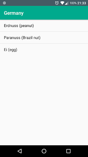Android application Allergy Dictionary screenshort