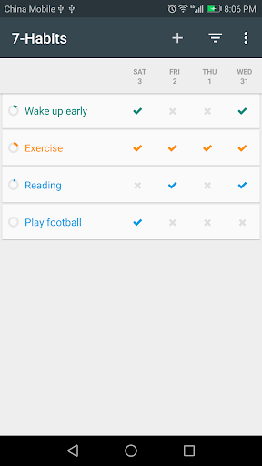 Android application Habit Tracker screenshort