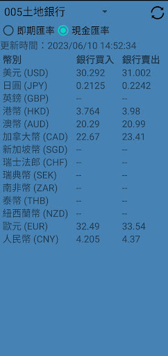 台灣銀行即時匯率 Bank Screen 3