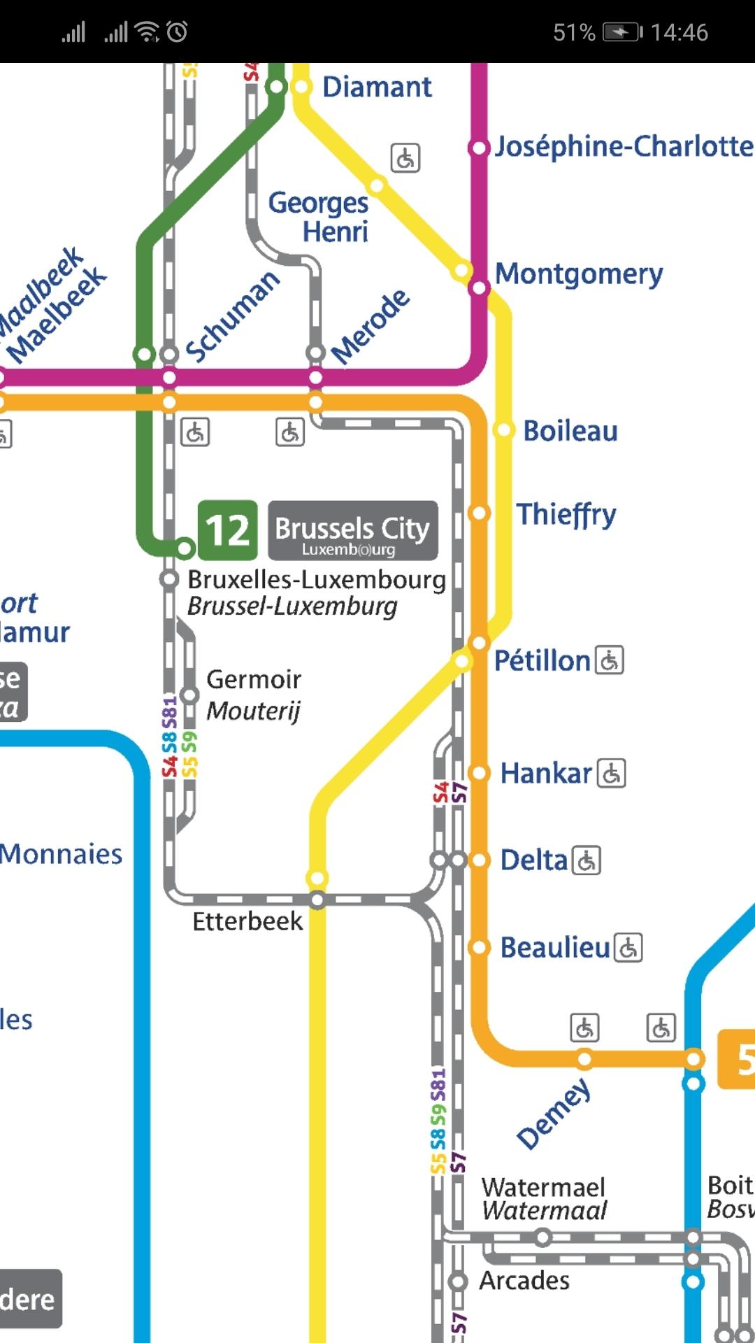 Android application Brussels Metro & Tram Map screenshort