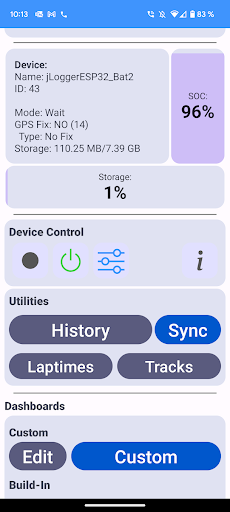 Android application jMotoTracker screenshort