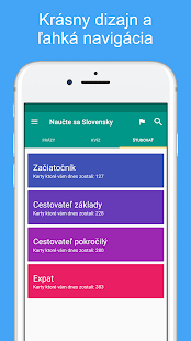 Snímka obrazovky Naučte sa Slovensky