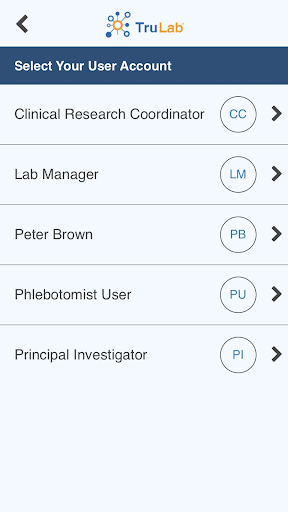 TruLab Sample Tracker Screen 2