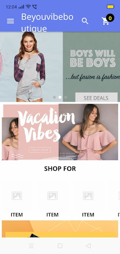 Android application Be you boutique screenshort