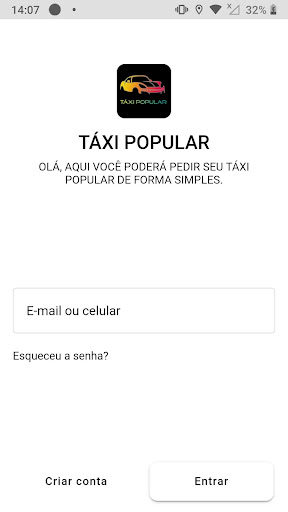 Android application TÁXI POPULAR - OLIVEIRA MG screenshort