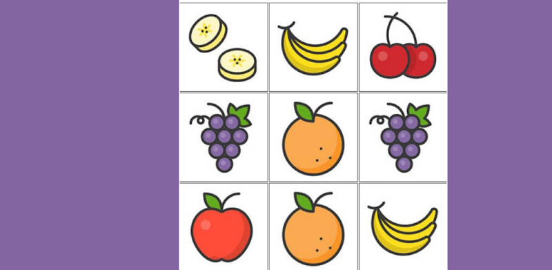 Fruits Match Game, Image Matching,  Memory Games