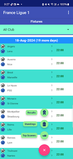 Android application Calendar for France Ligue 1 screenshort