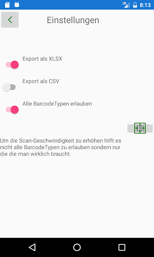 EasyBarcodeCollector Screen 3