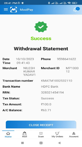 Android application Moolpay mATM screenshort
