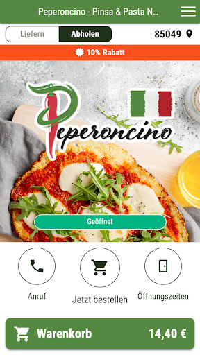 Android application Peperoncino Pinsa & Pasta No1 screenshort