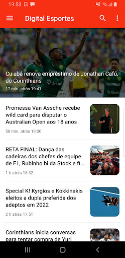 Android application Digital Esportes screenshort