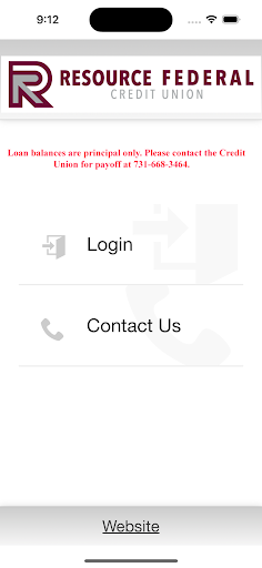 Android application Resource Federal Credit Union screenshort
