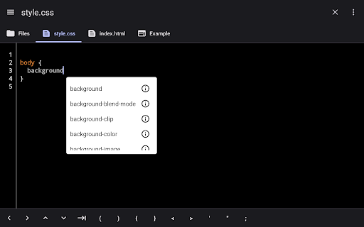 Screenshot of WebCode - html, css, js ide