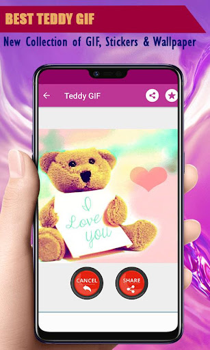 Android application Teddy Gif Stickers screenshort