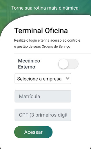 Android application Terminal da Oficina screenshort