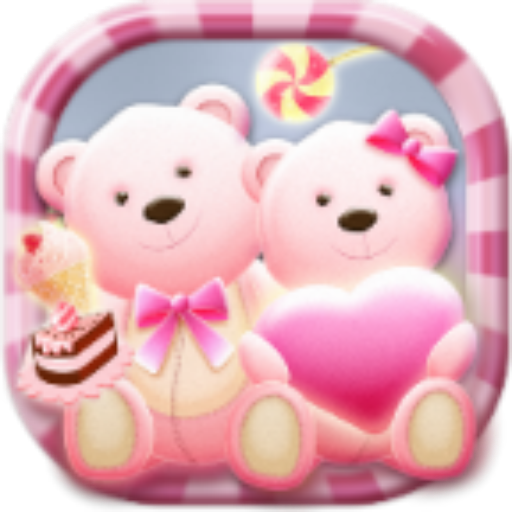 لطيف الدب الحب العسل مع قلوب الوردي الموضوع DIY