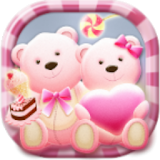Cute Bear love  honey with Pink hearts DIY Theme icon