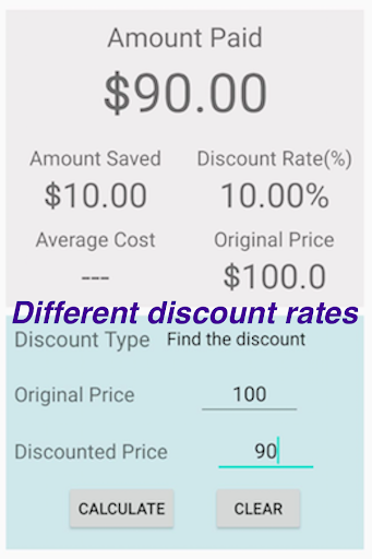 Android application Discount Calculator screenshort