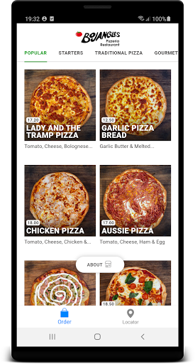 Android application Bojangles Pizza screenshort