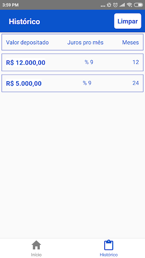 Calculadora de juros Screen 3