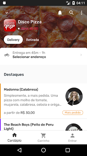 Android application Disco Pizza screenshort